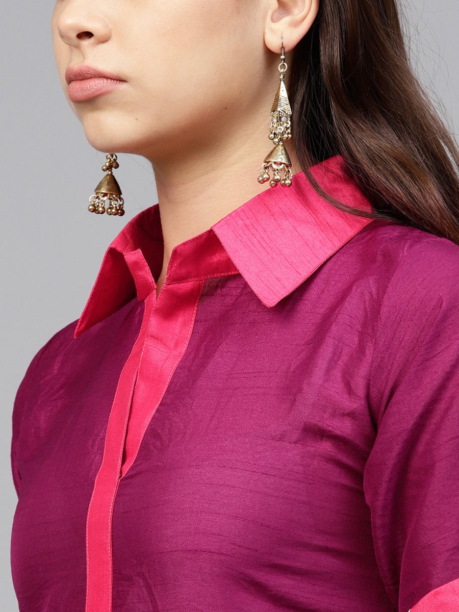Ahalyaa Solid Straight Poly Silk Beautiful Kurta | Swadesiicart