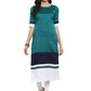 Ahalyaa Women Multicoloured Colourblocked Straight Beautiful Kurta | Swadesiicart