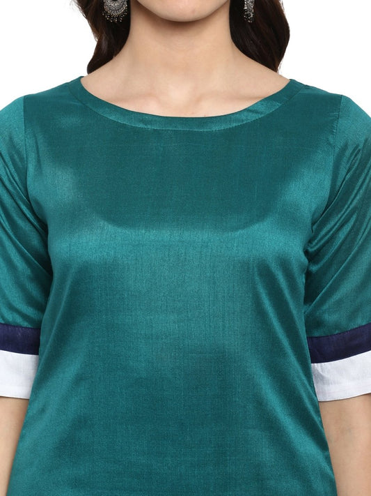 Ahalyaa Women Multicoloured Colourblocked Straight Beautiful Kurta | Swadesiicart