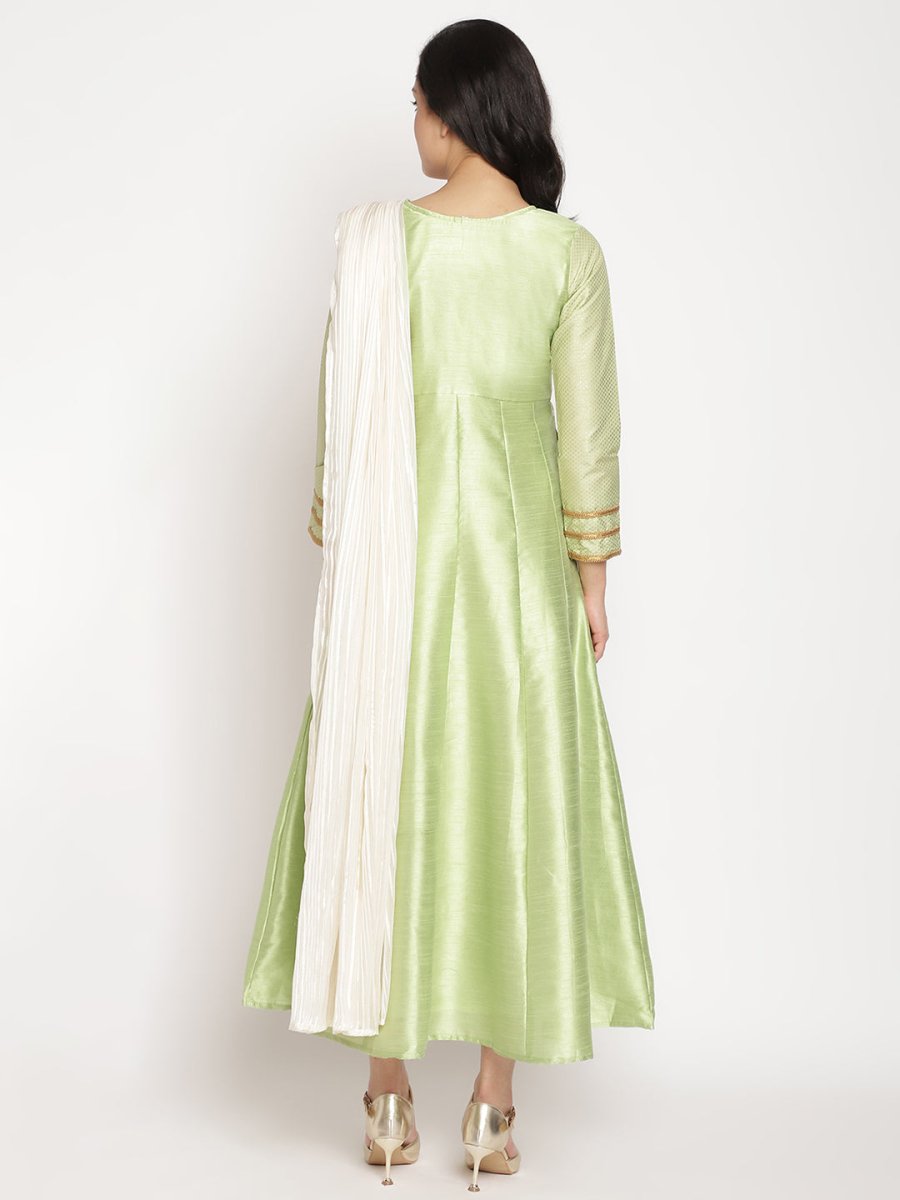 Ahalyaa Gorgeous Green Art Silk Kurta | Swadesiicart