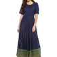 Ahalyaa Navy Blue Flared Kurta Dress | Swadesiicart