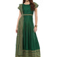 Ahalyaa Printed Faux Silk Anarkali With Attached Dupatta | Swadesiicart