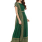 Ahalyaa Printed Faux Silk Anarkali With Attached Dupatta | Swadesiicart