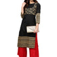 Ahalyaa Black Printed Beautiful Straight Kurta | Swadesiicart