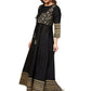 Ahalyaa Black Printed Anarkali Beautiful Kurta | Swadesiicart