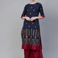 Ahalyaa Printed Kurta With Palazzo | Swadesiicart