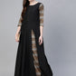 Ahalyaa Black Solid Front Slit Kurta With Palazzo | Swadesiicart