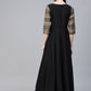 Ahalyaa Black Solid Front Slit Kurta With Palazzo | Swadesiicart