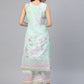 Ahalyaa Blue & Pink Floral Print Kurta With Palazzo | Swadesiicart