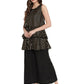 Ahalyaa Crepe Foil Printed Top With Plazzo | Swadesiicart