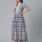 Ahalyaa Blue & Off-White Pure Cotton Printed Kurta with Palazzo | Swadesiicart