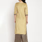 Ahalyaa Women's Mustard Color Digital Print Velvet Kurta With Palazzo | Swadesiicart