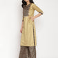 Ahalyaa Women's Mustard Color Digital Print Velvet Kurta With Palazzo | Swadesiicart