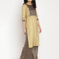 Ahalyaa Women's Mustard Color Digital Print Velvet Kurta With Palazzo | Swadesiicart
