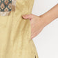 Ahalyaa Women's Mustard Color Digital Print Velvet Kurta With Palazzo | Swadesiicart