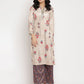 Ahalyaa Women's Beige Color Digital Print Velvet Kurta With Palazzo | Swadesiicart