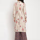 Ahalyaa Women's Beige Color Digital Print Velvet Kurta With Palazzo | Swadesiicart