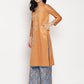 Ahalyaa Women's Orange Color Digital Print Velvet Kurta With Palazzo | Swadesiicart