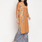 Ahalyaa Women's Orange Color Digital Print Velvet Kurta With Palazzo | Swadesiicart