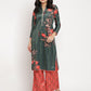 Ahalyaa Women's Dark Green Color Digital Print Velvet Kurta With Palazzo | Swadesiicart