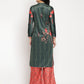 Ahalyaa Women's Dark Green Color Digital Print Velvet Kurta With Palazzo | Swadesiicart