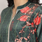 Ahalyaa Women's Dark Green Color Digital Print Velvet Kurta With Palazzo | Swadesiicart
