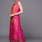 Ahalyaa Women Pink Floral Printed Gotta Patti Kurta with Palazzos | Swadesiicart