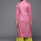 Ahalyaa Women Pink Velvet Kurta with Palazzo | Swadesiicart