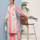 Ahalyaa Women Pink Floral Printed Pleated Gotta Patti Kurta with Palazzos | Swadesiicart