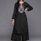 Ahalyaa Women Black Embroidered Aari Work Pashmina Kurta With Palazzos | Swadesiicart