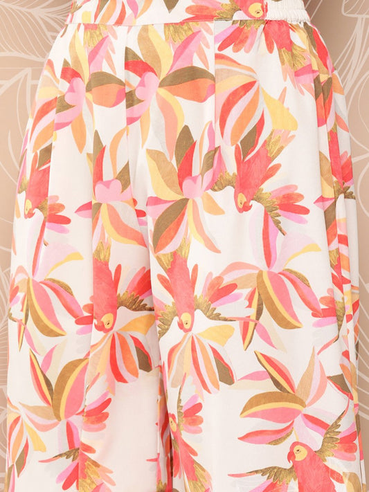 Ahalyaa Floral Printed Regular Gotta Patti Kurta with Palazzos | Swadesiicart