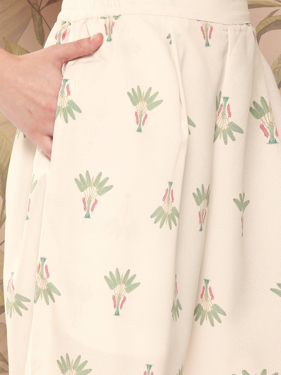 Ahalyaa Women Floral Printed Regular Gotta Patti Kurta with Palazzos | Swadesiicart