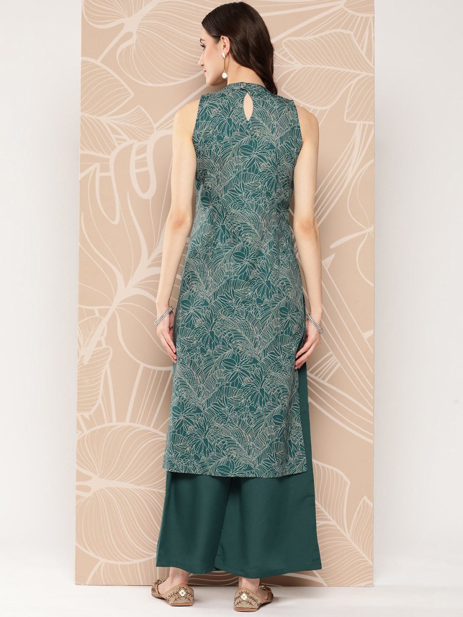Ahalyaa Floral Printed Regular Kurta with Palazzos | Swadesiicart