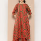 Ahalyaa Women Floral Printed Panelled Sequinned Kurta with Palazzos | Swadesiicart