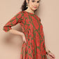 Ahalyaa Women Floral Printed Panelled Sequinned Kurta with Palazzos | Swadesiicart