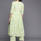 Ahalyaa Floral Printed High Slit Gotta Patti Pure Cotton Kurta With Trousers | Swadesiicart