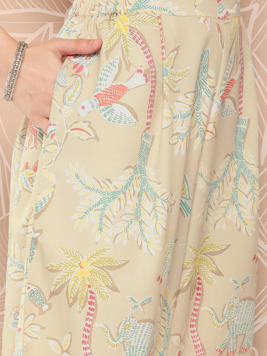 Ahalyaa Floral Printed Regular Kurta with Palazzos | Swadesiicart