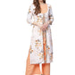 Ahalyaa White & Peach Floral Jacket Style Kurta With Plazzo | Swadesiicart