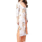 Ahalyaa White & Peach Floral Jacket Style Kurta With Plazzo | Swadesiicart