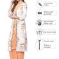 Ahalyaa White & Peach Floral Jacket Style Kurta With Plazzo | Swadesiicart