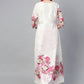 Ahalyaa Off-White & Pink Printed Kurta with Palazzo | Swadesiicart