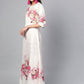 Ahalyaa Off-White & Pink Printed Kurta with Palazzo | Swadesiicart