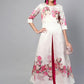 Ahalyaa Off-White & Pink Printed Kurta with Palazzo | Swadesiicart