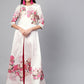 Ahalyaa Off-White & Pink Printed Kurta with Palazzo | Swadesiicart