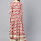 Ahalyaa Multi-color Round Neck Asymmetrical Floral Kurta with Palazzo | Swadesiicart