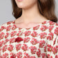Ahalyaa Multi-color Round Neck Asymmetrical Floral Kurta with Palazzo | Swadesiicart