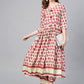 Ahalyaa Multi-color Round Neck Asymmetrical Floral Kurta with Palazzo | Swadesiicart
