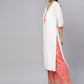 Ahalyaa White and Gold Printed Straight Kurta Set | Swadesiicart