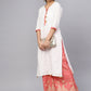 Ahalyaa White and Gold Printed Straight Kurta Set | Swadesiicart