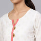 Ahalyaa White and Gold Printed Straight Kurta Set | Swadesiicart